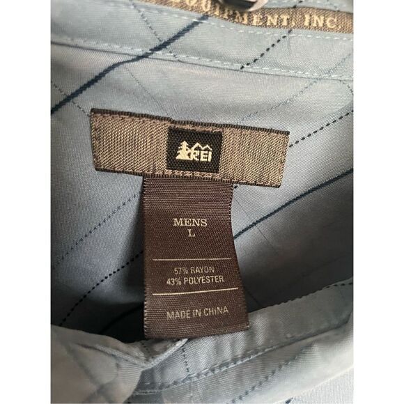 REI men’s Long sleeve button down Shirt Blue Striped Size L - Picture 7 of 8